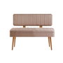 Hanah Home 0900 - 4 Conjunto Mesa y Sillas Extensible Pino Atlántico y Piedra Terciopelo